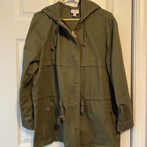 Olive Green Hooded Women's Jacket